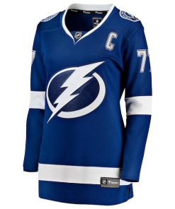 Alternative view of Victor Hedman Tampa Bay Lightning  Women's Home Captain Patch Breakaway Jersey - Blue