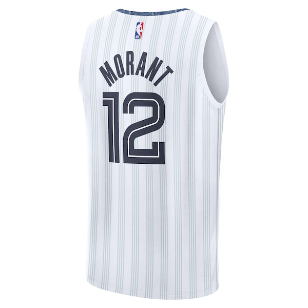 Ja Morant Memphis Grizzlies Youth 2025/26 City Edition Fast Break Jersey - White - Image 3