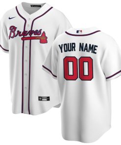Atlanta Braves Nike Home Replica Custom Jersey - White