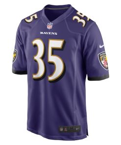 Alternative view of Gus Edwards Baltimore Ravens Nike Game Jersey - Purple