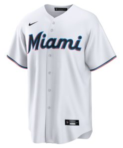 Alternative view of Sandy Alcantara Miami Marlins Nike  Youth Home Replica Jersey - White