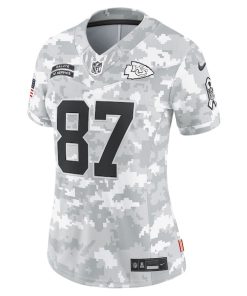 Alternative view of Travis Kelce Kansas City Chiefs Nike Women's 2024 Salute to Service Limited Jersey - Arctic Camo