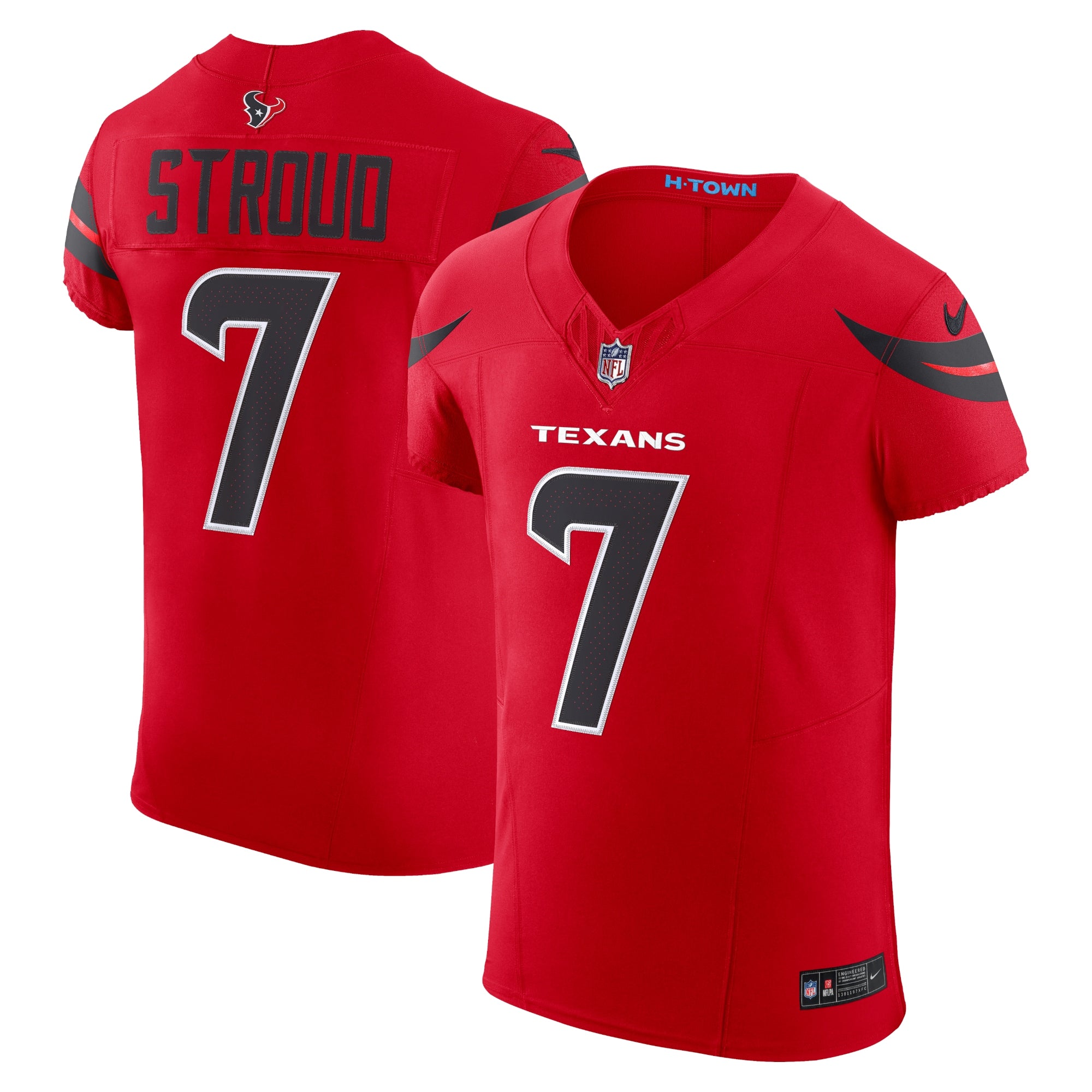 C.J. Stroud Houston Texans Nike Alternate 2 Vapor F.U.S.E. Elite Jersey - Navy/Red - Image 6