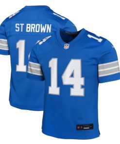 Amon-Ra St. Brown Detroit Lions Nike Youth Team Player Game Jersey - Blue