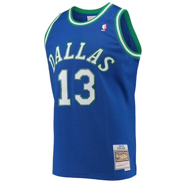 Steve Nash Dallas Mavericks 1998/99 Hardwood Classics Swingman Jersey - Blue - Image 3