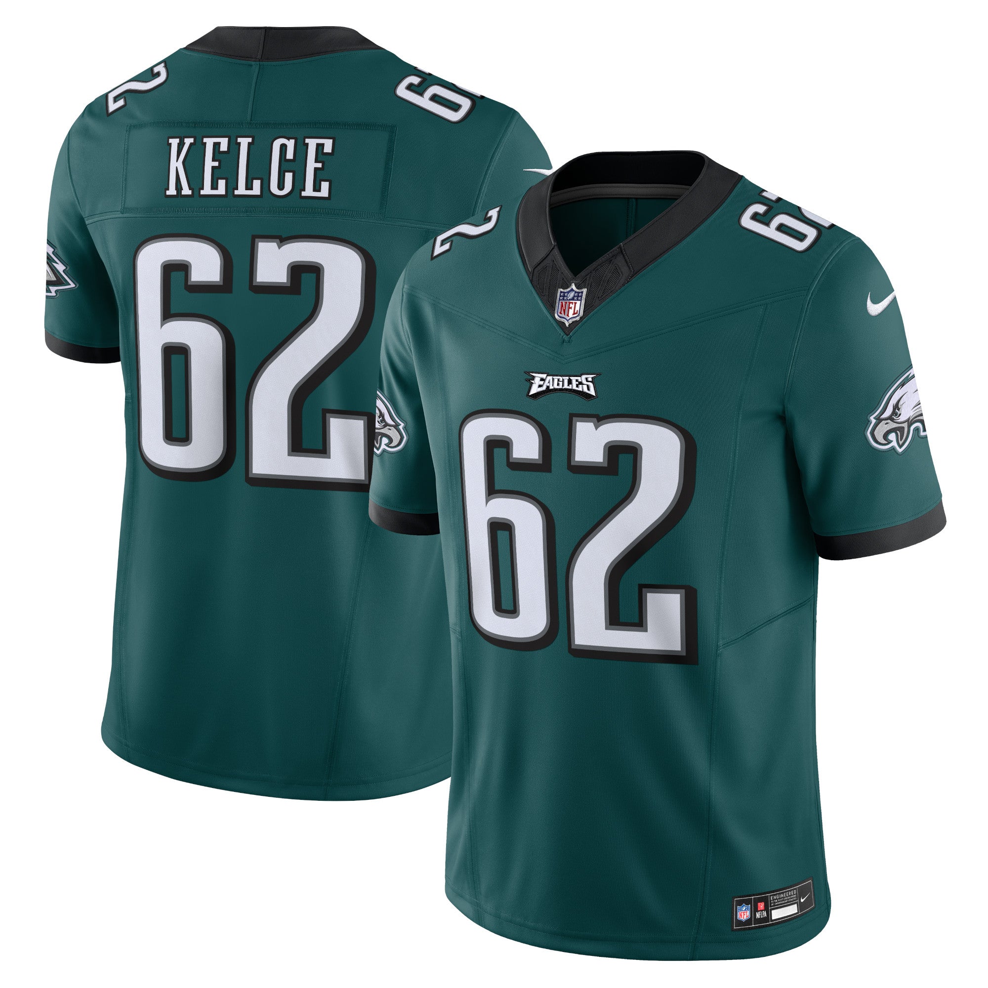 Jason Kelce Philadelphia Eagles Nike Vapor F.U.S.E. Limited Jersey - Kelly Green/Green - Image 6