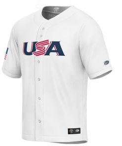 Alternative view of Mike Trout USA Baseball Youth 2023 World Baseball Classic Replica Player Jersey - White