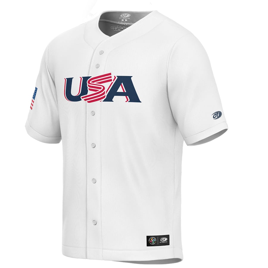 Mike Trout USA Baseball Youth 2023 World Baseball Classic Replica Player Jersey - White - Image 2