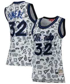 Shaquille O'Neal Orlando Magic Women's 1994 Doodle Swingman Jersey - White