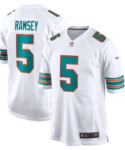 Alternative view of Jalen Ramsey Miami Dolphins Nike Alternate Game Jersey - White/Aqua