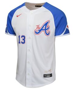Alternative view of Ronald Acu?a Jr. Atlanta Braves Nike Youth City Connect Limited Player Jersey - White