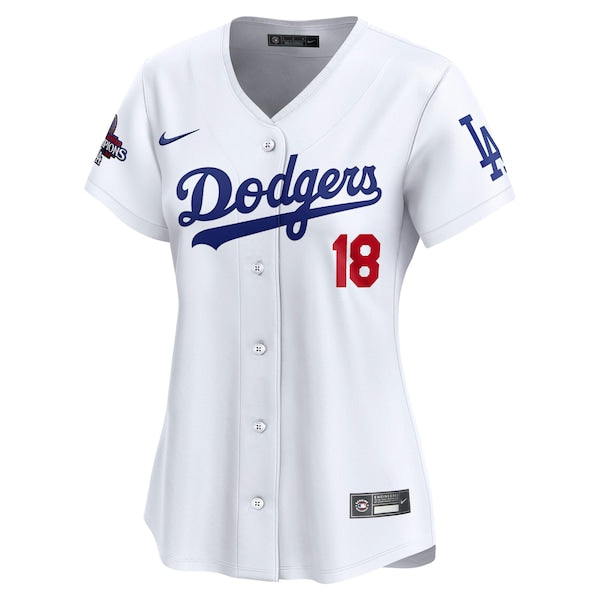 Yoshinobu Yamamoto Los Angeles Dodgers Nike Women's 2024 World Series Champions Japanese Characters Limited Player Jersey - White - Image 2