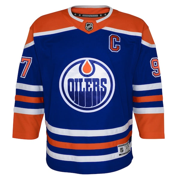 Connor McDavid Edmonton Oilers Youth Home Premier Player Jersey - Royal/Navy - Image 3