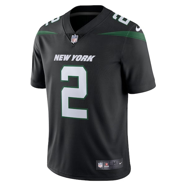 Zach Wilson New York Jets Nike Vapor Limited Jersey - Stealth Black/Green/White - Image 3