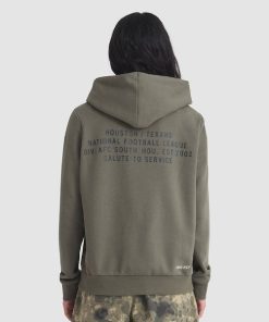 Alternative view of Houston Texans Nike Women's 2025 Salute to Service Sideline Standard Issue Dri-FIT Hoodie - Olive