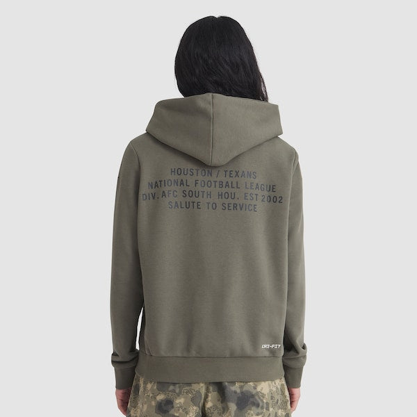 Houston Texans Nike Women's 2025 Salute to Service Sideline Standard Issue Dri-FIT Hoodie - Olive - Image 2