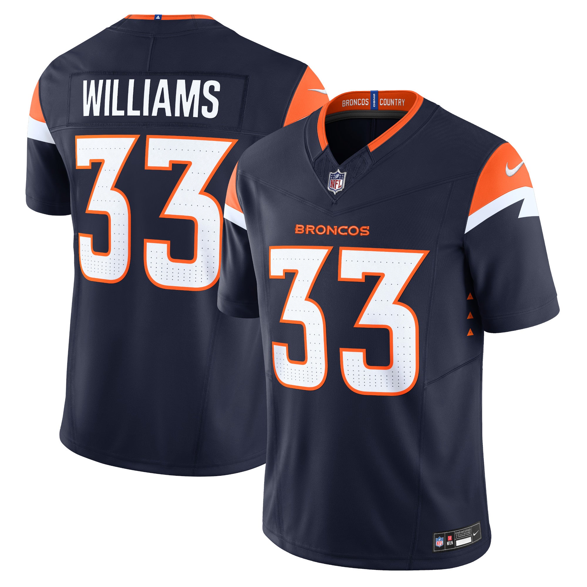 Javonte Williams Denver Broncos Nike Vapor F.U.S.E. Limited Jersey - Orange - Image 6