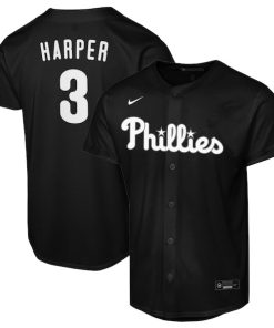 Bryce Harper Philadelphia Phillies Nike  Youth Lights Out Replica Player Jersey - Black