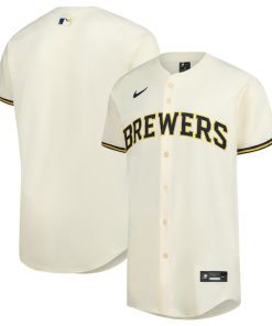 Milwaukee Brewers Nike Home Elite Jersey - Cream