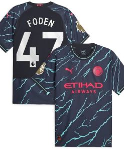 Phil Foden Manchester City Puma 2023/24 Third Authentic Player Jersey - Navy