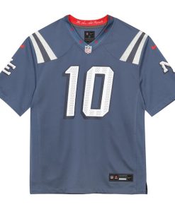 Alternative view of Drake Maye New England Patriots Nike Preschool 2025 Rivalries Collection Game Jersey - Storm Blue
