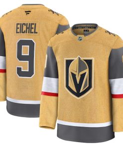 Alternative view of Jack Eichel Vegas Golden Knights  Home Premium Jersey - Gold/Gray