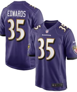 Gus Edwards Baltimore Ravens Nike Game Jersey - Purple