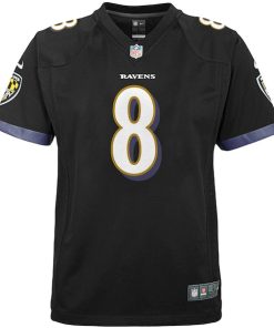 Alternative view of Lamar Jackson Baltimore Ravens Nike Youth Game Jersey - Black