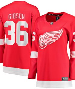 John Gibson Detroit Red Wings  Women's Home Breakaway Jersey - Red