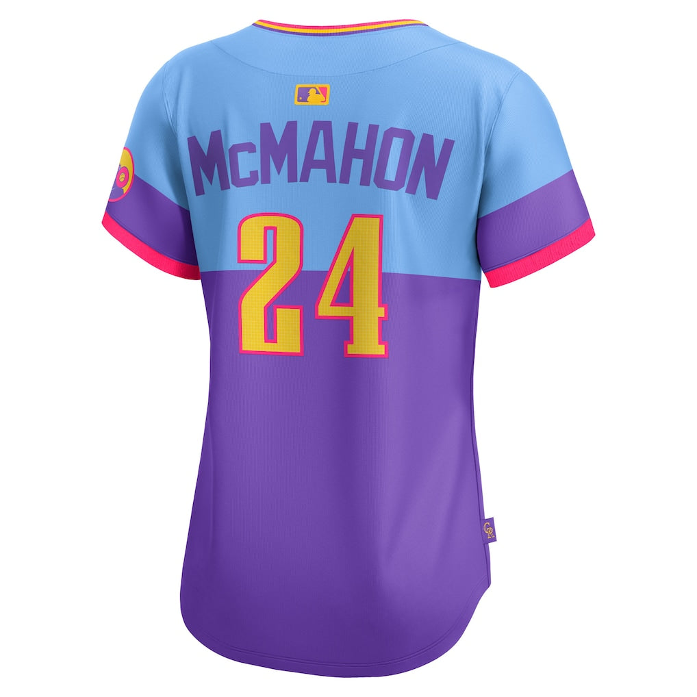 Ryan McMahon Colorado Rockies Nike Women's 2025 City Connect Limited Player Jersey - Purple/Light Blue - Image 3