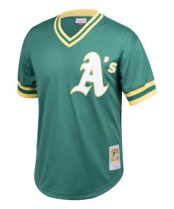 Alternative view of Rickey Henderson Oakland Athletics Cooperstown Collection Big & Tall Mesh Batting Practice Jersey - Green