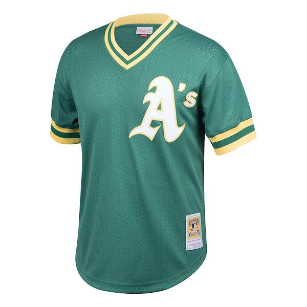 Rickey Henderson Oakland Athletics Cooperstown Collection Big & Tall Mesh Batting Practice Jersey - Green - Image 2