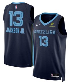 Jaren Jackson Jr. Memphis Grizzlies Nike Unisex Swingman Badge Player Jersey - Icon Edition - Navy