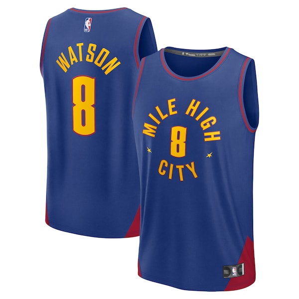 Peyton Watson Denver Nuggets Fast Break Replica Player Jersey - Statement Edition - Blue