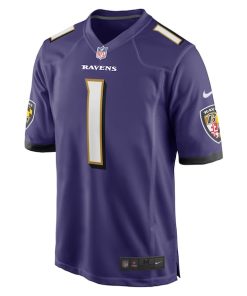 Alternative view of Number 1 Dad Baltimore Ravens Nike Game Jersey - Purple