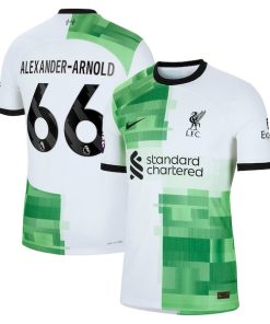Alternative view of Trent Alexander-Arnold Liverpool Nike 2023/24 Away Authentic Player Jersey - White/Red