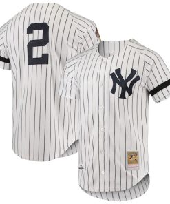 Alternative view of New York Yankees Cooperstown Collection 1996 Authentic Home Jersey - White/Gray