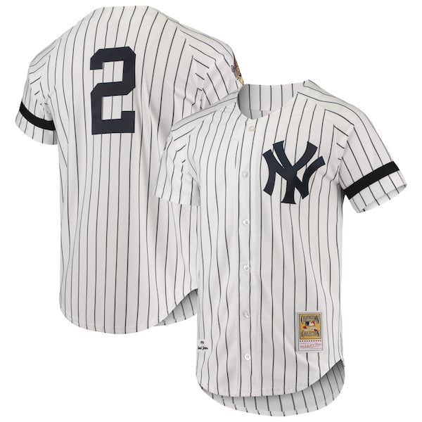 New York Yankees Cooperstown Collection 1996 Authentic Home Jersey - White/Gray - Image 2