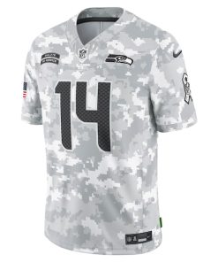 Alternative view of DK Metcalf Seattle Seahawks Nike 2024 Salute to Service Limited Jersey - Arctic Camo