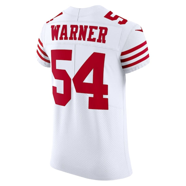 Fred Warner San Francisco 49ers Nike Vapor Elite Jersey - White/Scarlet - Image 4