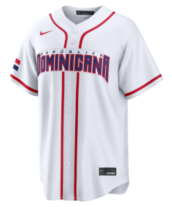 Alternative view of Brayan Bello Dominican Republic Baseball Nike 2026 World Baseball Classic Home Stadium Jersey - White