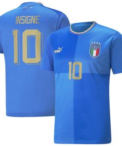 Lorenzo Insigne Italy National Team Puma 2022/23 Home Replica Player Jersey - Blue