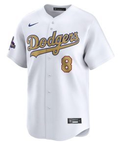 Alternative view of Enrique Hern¨¢ndez Los Angeles Dodgers Nike 2025 Gold Collection Limited Jersey ¨C White