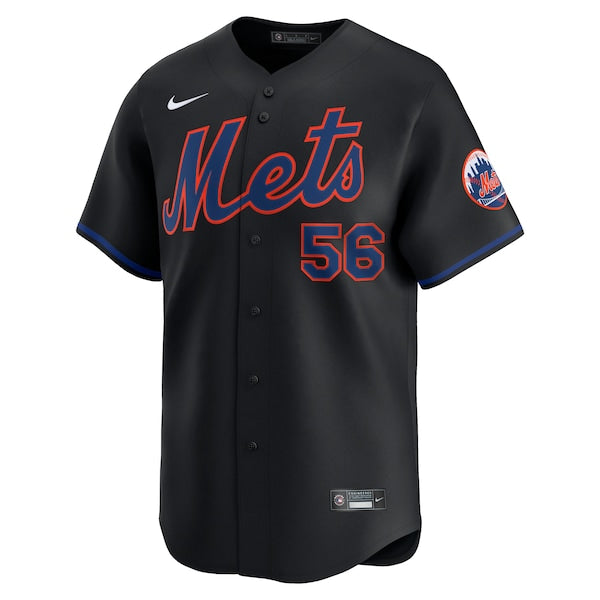 Ryan Helsley New York Mets Nike Alternate Limited Player Jersey - Black/White - Image 3
