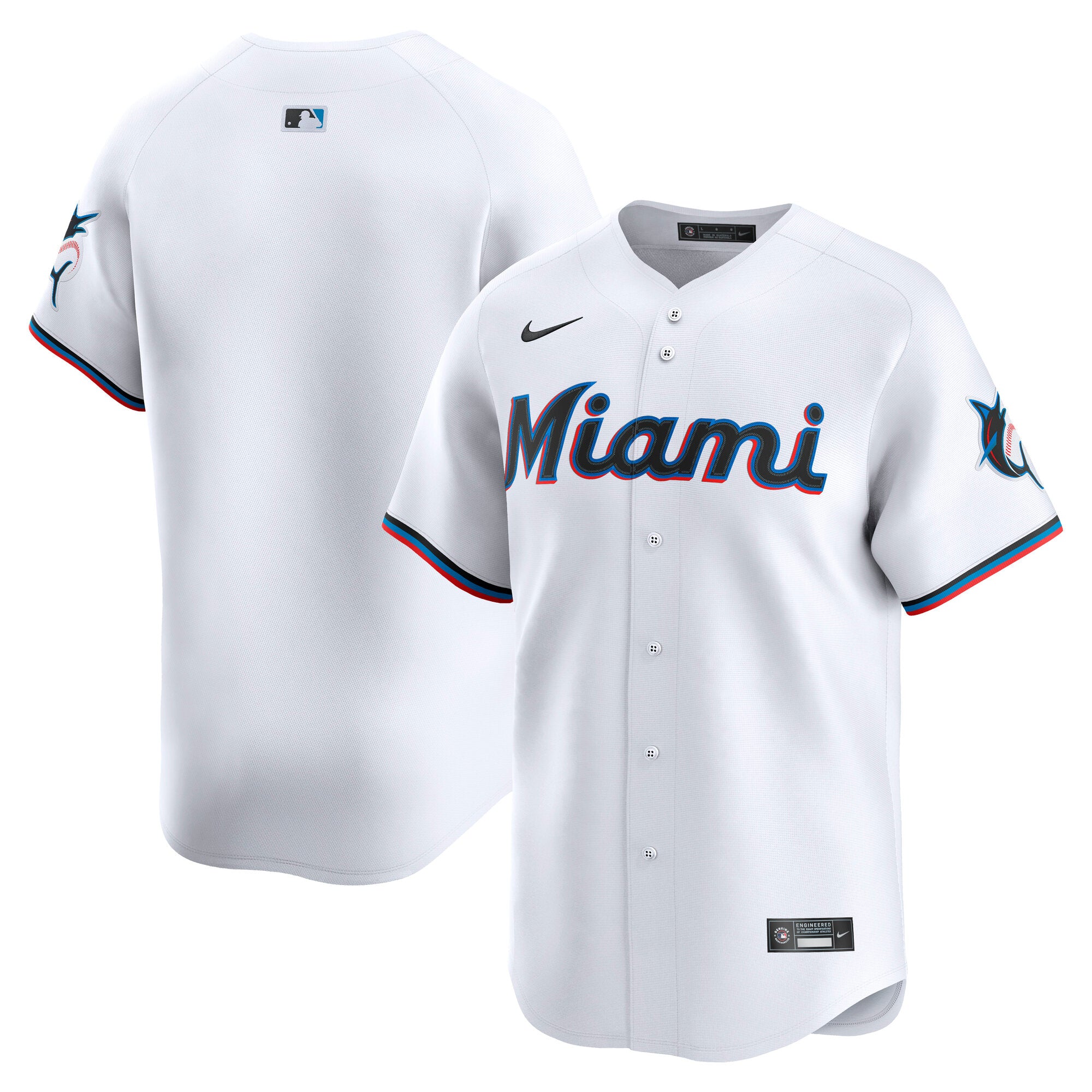 Miami Marlins Nike Alternate Limited Jersey - Black/White - Image 5