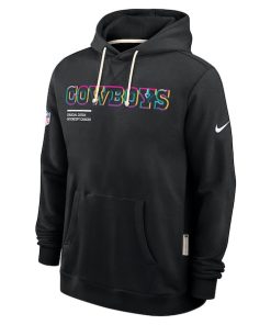Alternative view of Dallas Cowboys Nike Tall 2025 NFL Crucial Catch Sideline Standard Issue Dri-FIT Hoodie - Black