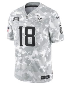 Alternative view of Justin Jefferson Minnesota Vikings Nike 2024 Salute to Service Limited Jersey - Arctic Camo