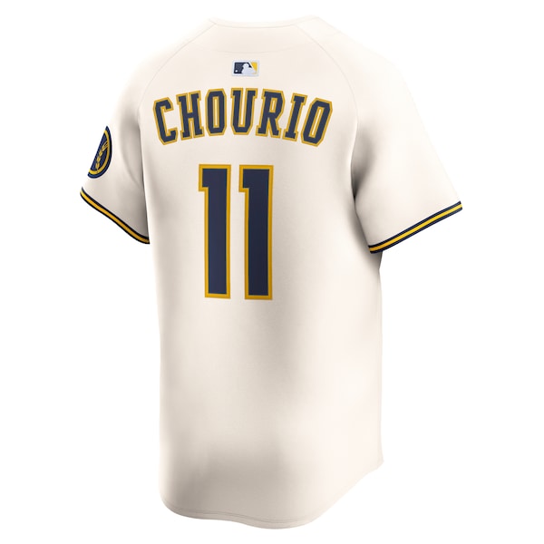 Jackson Chourio Milwaukee Brewers Nike Home Limited Jersey - Cream - Image 3