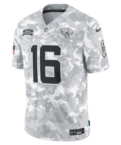 Alternative view of Trevor Lawrence Jacksonville Jaguars Nike 2024 Salute to Service Limited Jersey - Arctic Camo