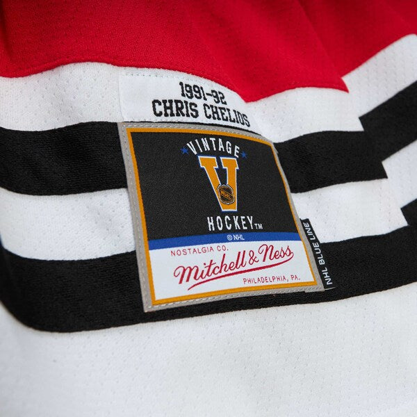 Chris Chelios Chicago Blackhawks Alternate Captain Patch 1991/92 Blue Line Player Jersey - Red - Image 6